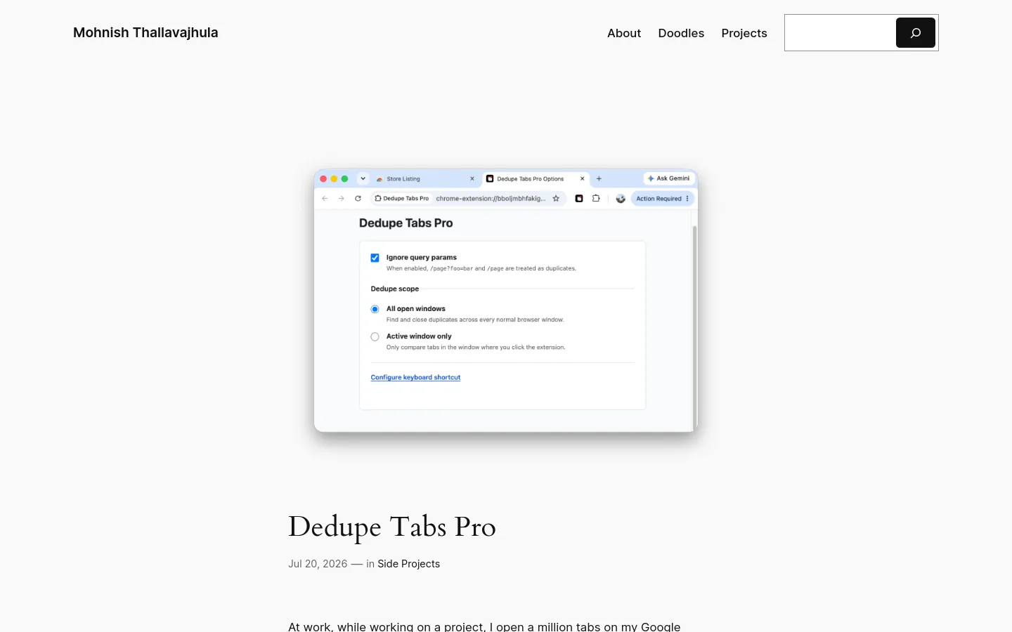 Dedupe Tabs Pro screenshot