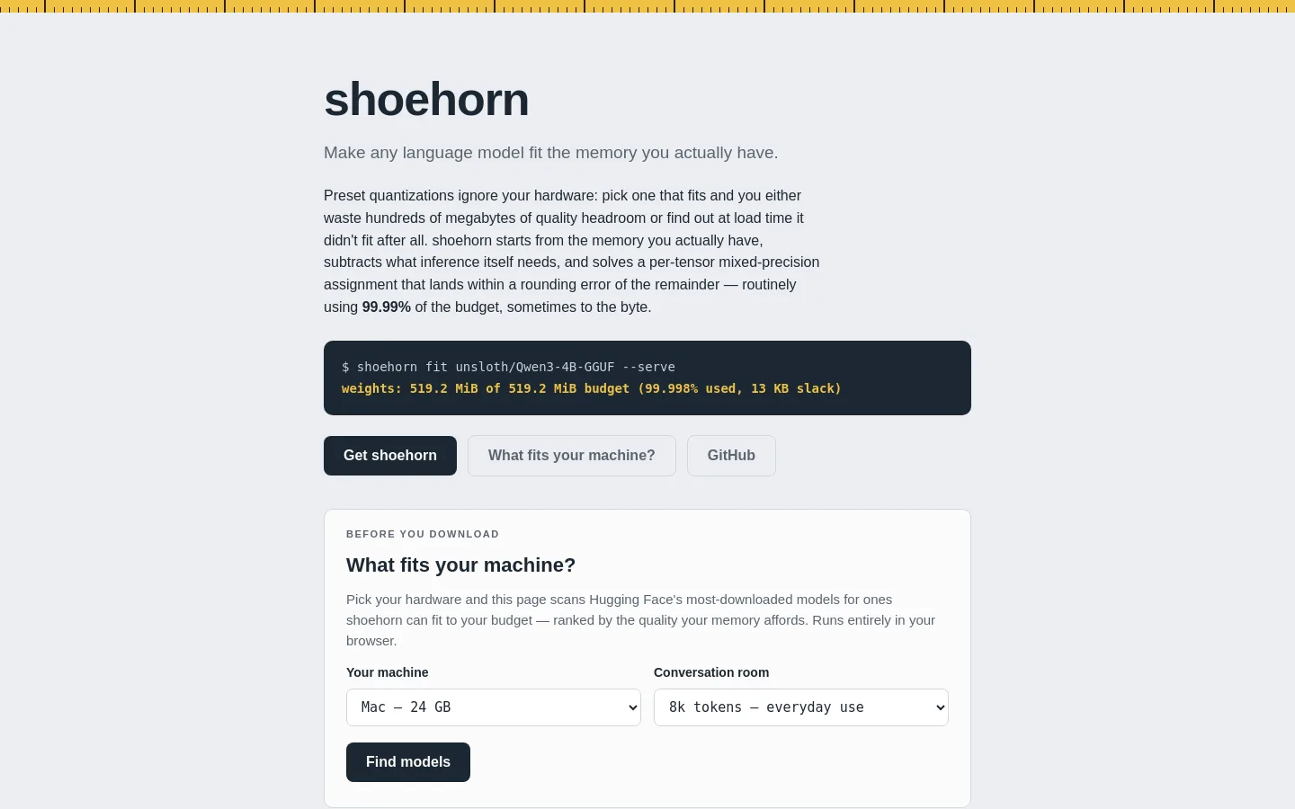 shoehorn screenshot