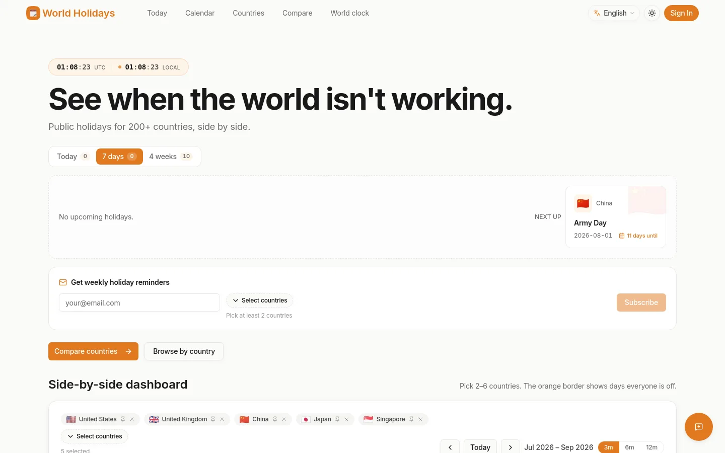 World Holidays screenshot