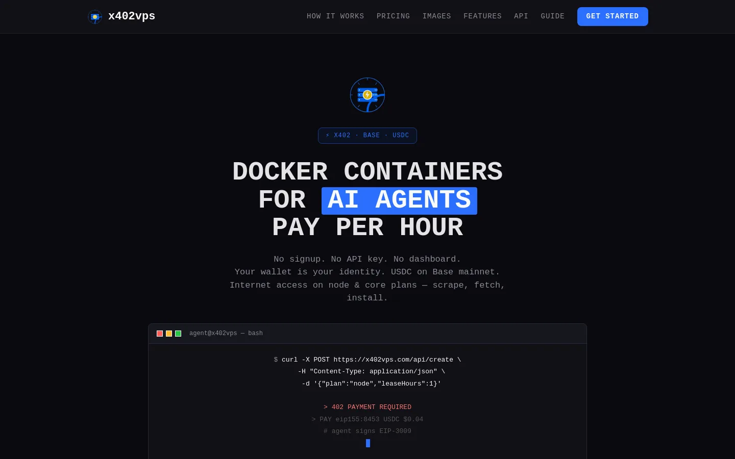 x402vps — containers for agents. pay per screenshot