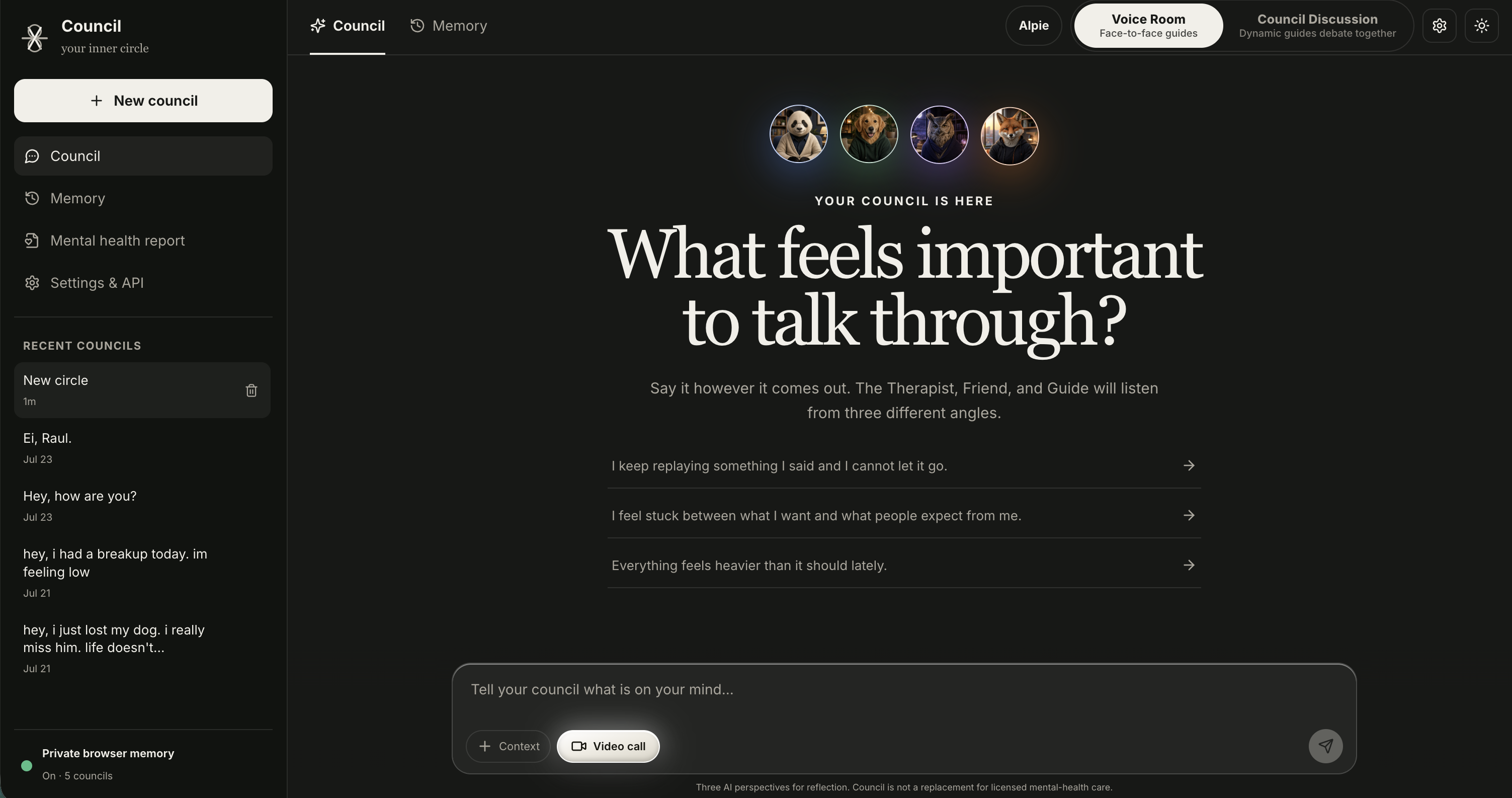 Council: your inner circle screenshot